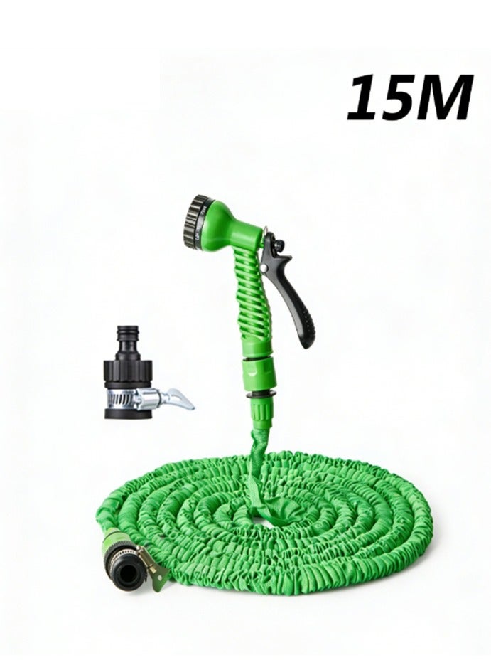 قابل للتوسع 50 قدم (حوالي 15 متر) مرنة خرطوم الحديقة ، فوهة خرطوم متعددة الوظائف ، خفيفة الوزن ، لا تشابك أو خرطوم المياه ، مناسبة في الهواء الطلق ، الفناء ، العشب ، غسيل السيارات ، المحيط ، والتخييم استخدام المركبة (الأخضر) - Image 1